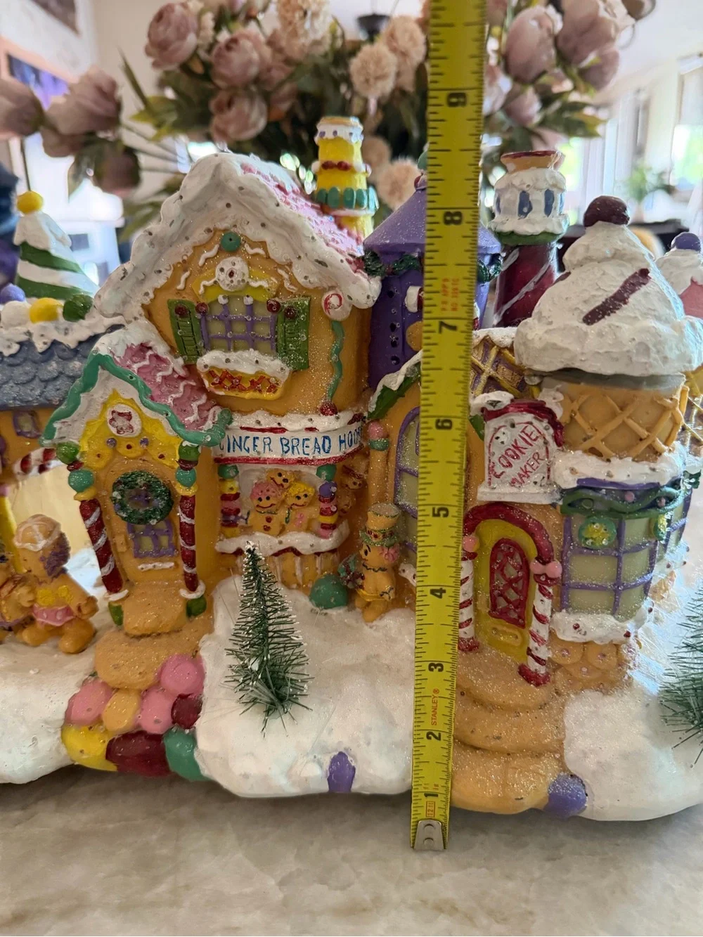 Vintage gingerbread Christmas village with